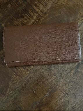Longchamp Veau Foulonne Checkbook Wallet